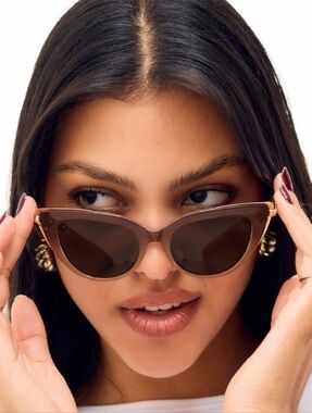 Topfoxx Too Focused Coffee Cat Eye Sunglasses